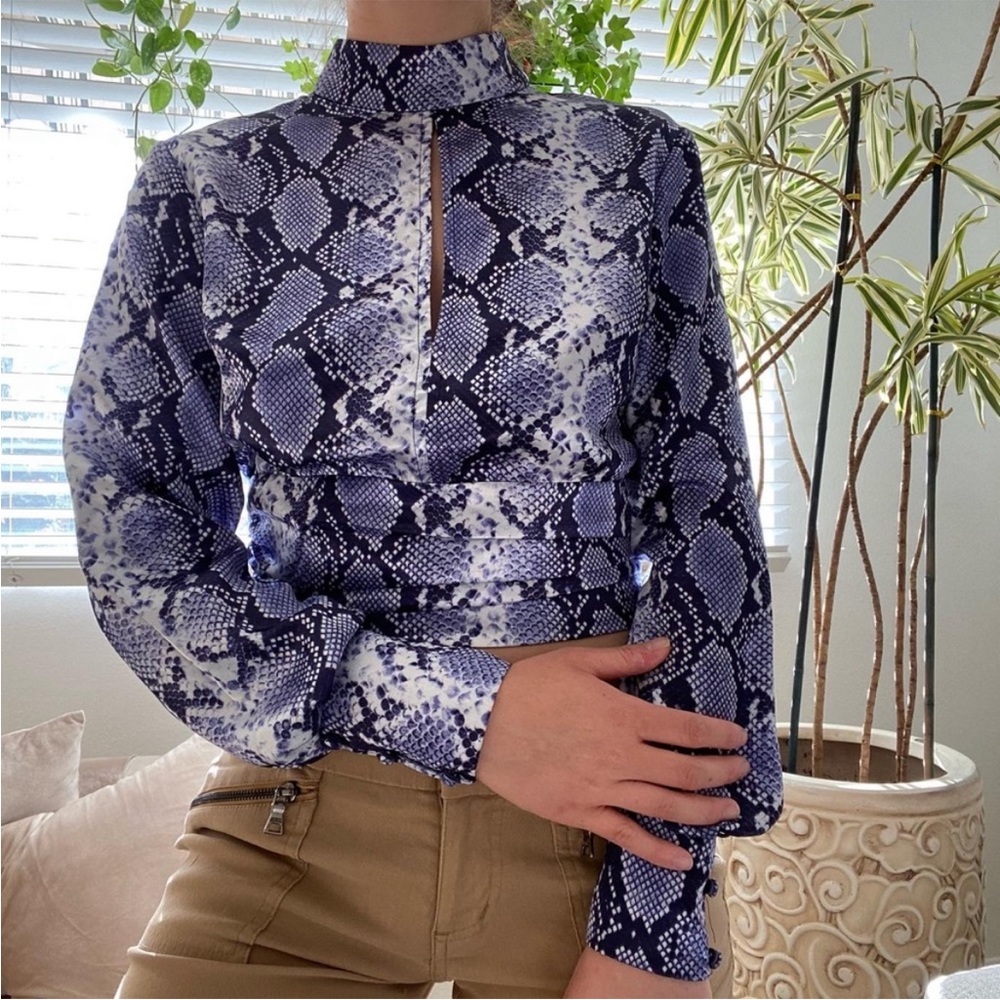 Topshop Backless Python Print Backless Keyhole Sa… - image 2